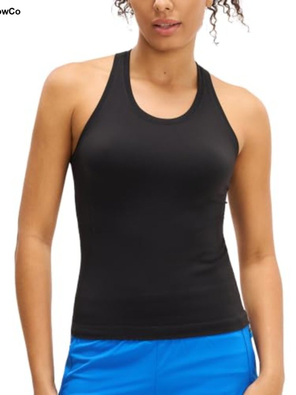 Seamless High Neck Racerback Workout Tank Top Slim Fit Athletic
